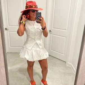 Elegant White Sleeveless set